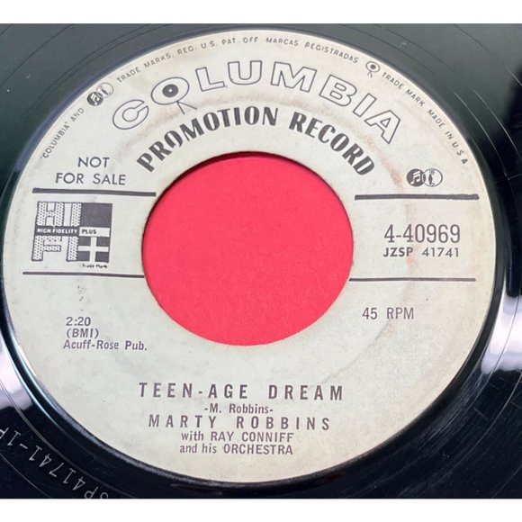 Marty Robbins Please Don't Blame Me / Teen-Age Dream 45 Country Promo Columbia - Picture 2 of 4